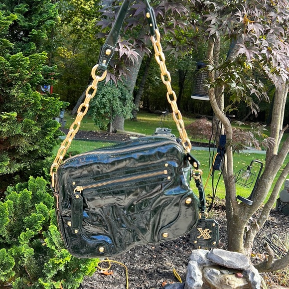 Hunter, green, patten, leather bag - Picture 3 of 9